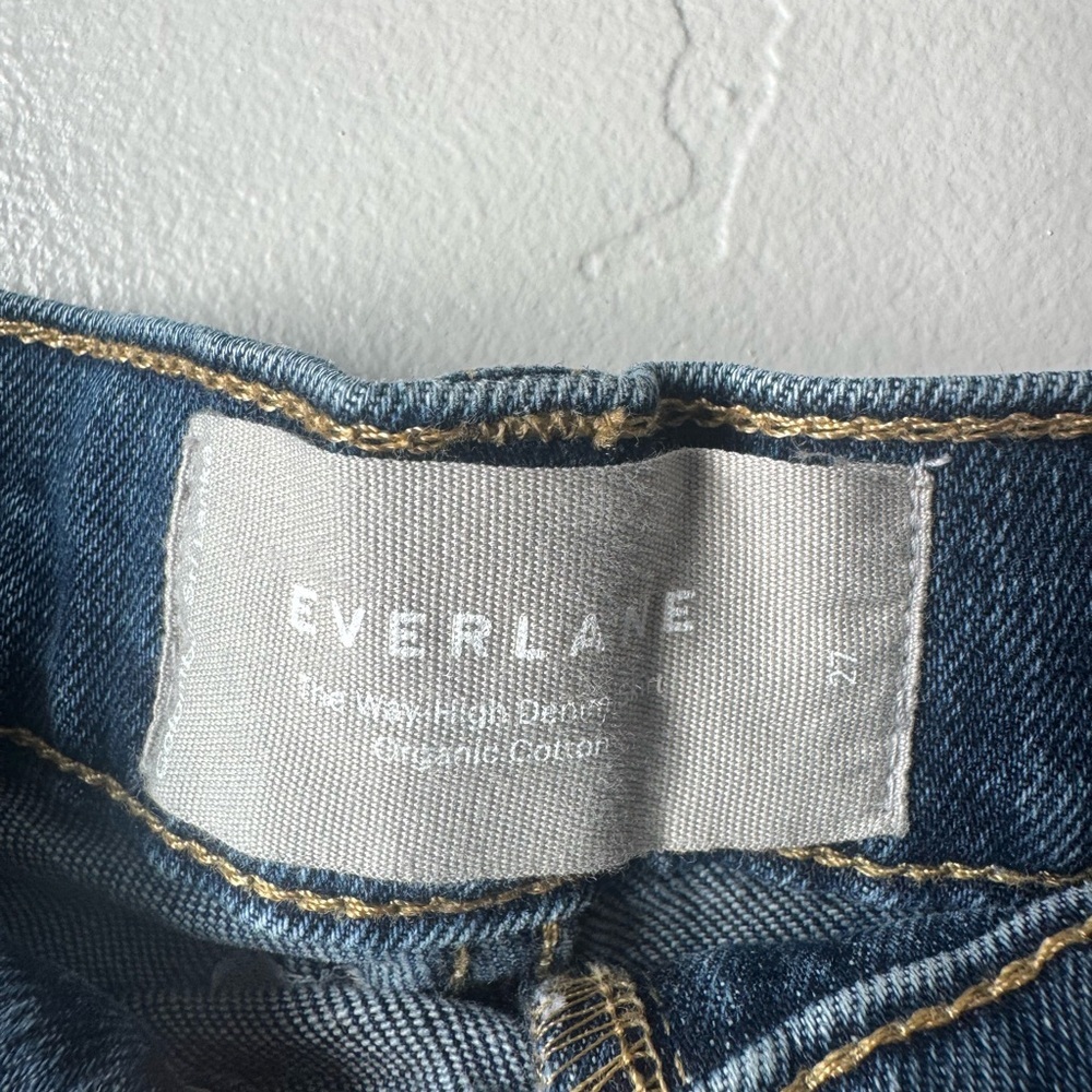 Everlane Way High Daisy Embroidered Denim Skirt Organic Cotton Cottagecore Chic - Picture 4 of 8